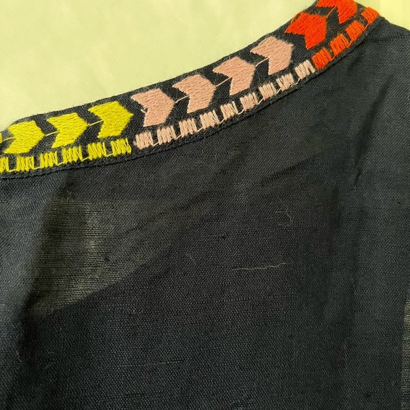 J. Crew Navy linen/cotton tank dress with multicolor floral embroidery, NWT - Picture 8 of 12